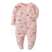 Newborn Footed Pajamas Girl and Boy Romper Long Sleeve Jumpsuit Cotton Solid White 0-12 Clothes Playsuit Baby Romper Jumpsuit 4