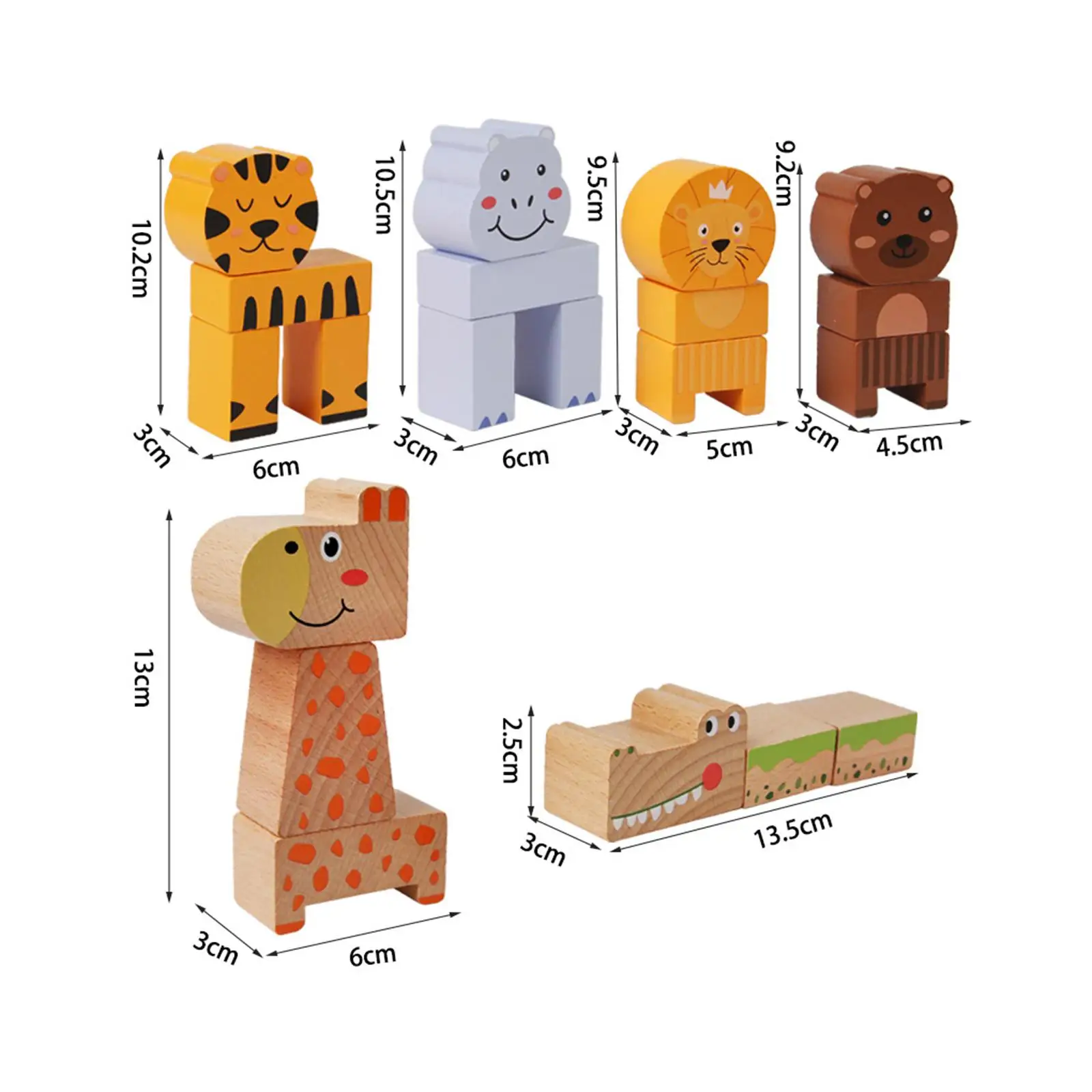 Wooden Animals Stacking Blocks, Balance Game Game Toy, Montessori for 3 4 5 6 Years Old Kids boys girls Birthday Gifts