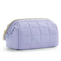 Expandable Travel Cosmetic Bag for Effortless Makeup Organization and Packing (Purple)
