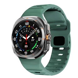 Enhanced Silicone Sport Strap for Galaxy Watch Ultra 47mm - Premium Watch Accessories (Deep green)