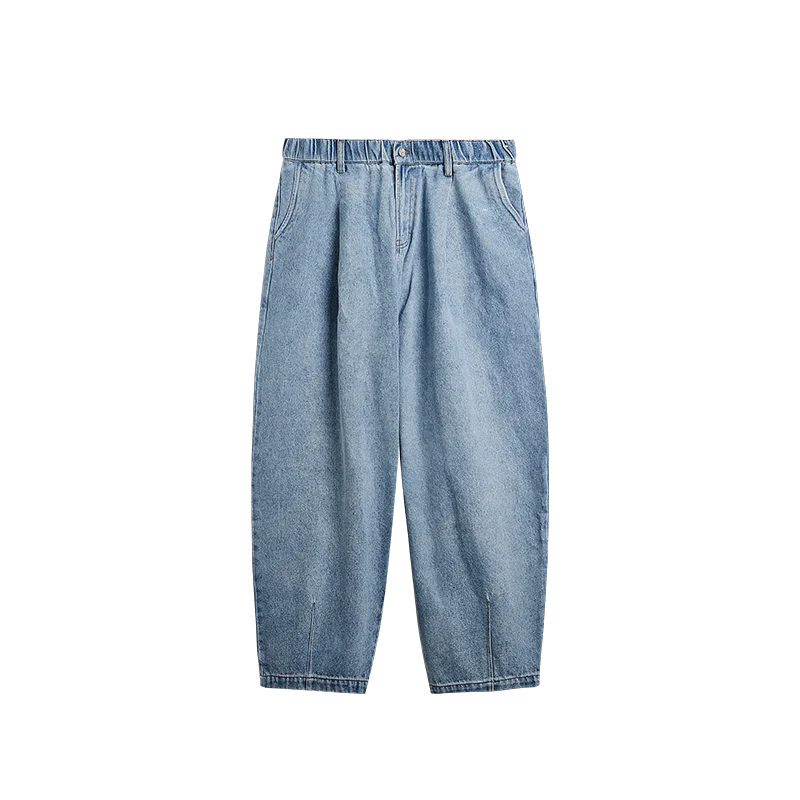 2024 spring and summer new radish pants wide-leg jeans European and American street solid color retro