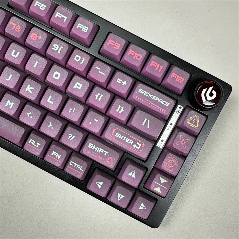 Cyberpunk Temático Keycap Xda Perfil Pbt Gradiente Keycaps Sublimação Fit para Teclado Mecânico 64 68 75 84 87 98 108 - Imagem 4