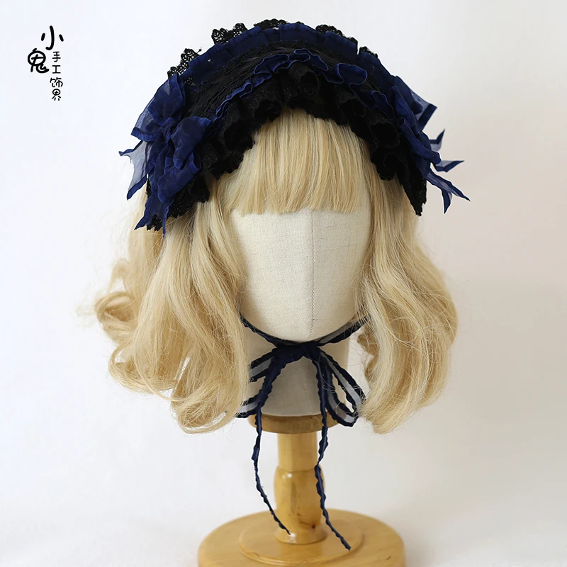 Copricapo da cameriera Lola gotico angelo scuro croce fiocco in pizzo fascia dolce cosplay avvolgere la testa accessori per capelli anime