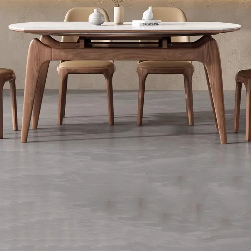 Oval Nordic Marble Dining Table Heat Resistance Minimalist