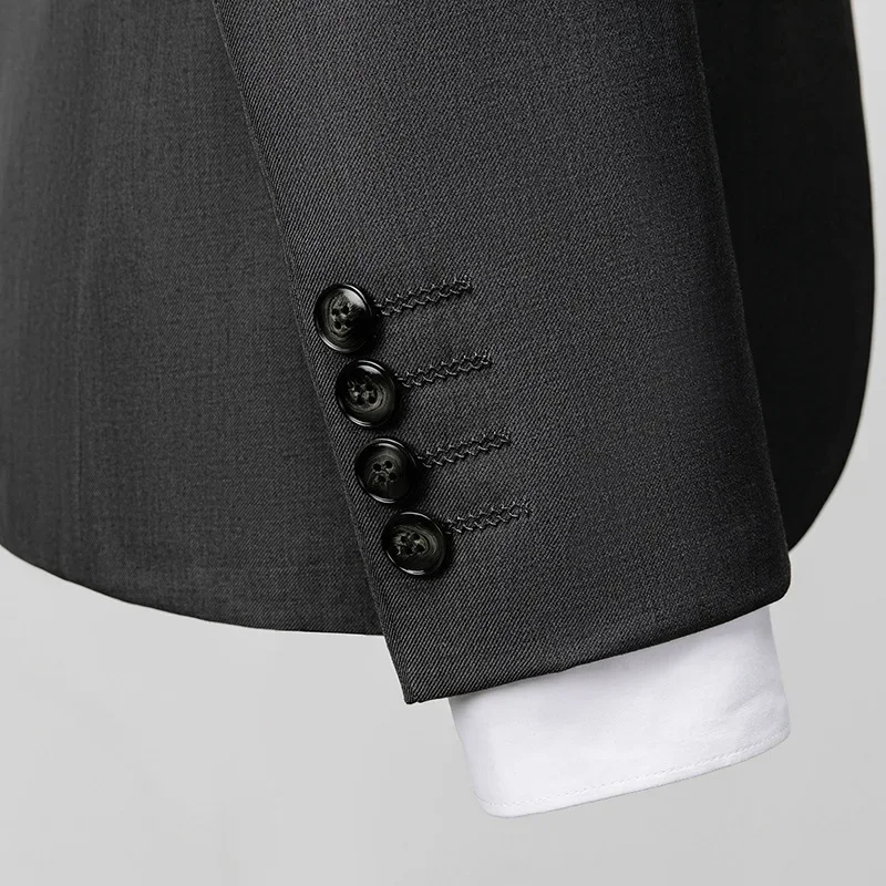 Genuine Men's Gray Business Casual Suit,Two-Piece/Three-piece Suit for Formal Occasions,Premium Quality Black Suits ,Sizes M-6XL