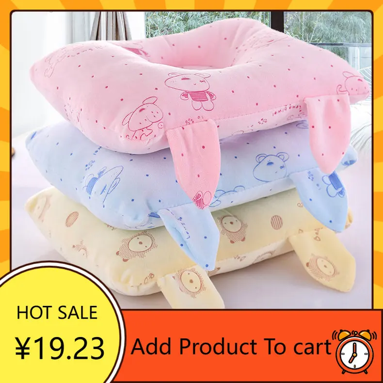 NewbornBabyPillowSleepSupportSoftVelvetPillowToddlerCushionBabyHeadPillowCuteBear