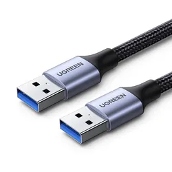 UGREEN Dual USB 3.0 Braided Data Cable - High - Speed Extension (0.5m, 1m, 2m) - 0.5m (Black)