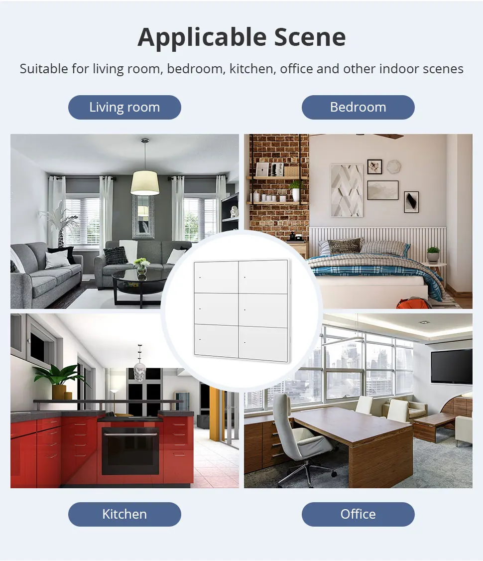Matter Over WiFi Smart Wall Light Switch 1 2 3 4 6 Gangs with Neutral Switch US
