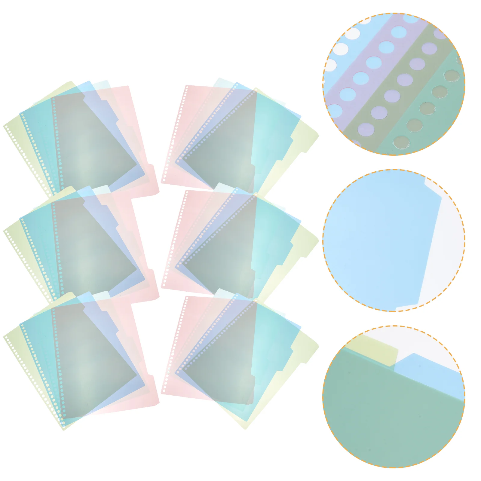 

6 Sets Convenient Binder Dividers Daily Use Notebook Dividers Household Binder Tabs