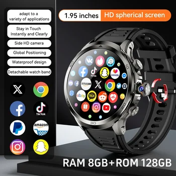 Smartwatch originale H19 Smart Watch Android 10.0 con 190 °   Telecamera rotativa GPS WIFI Schermo Amoled più grande da 1,95 pollici 256 GB di archiviazione