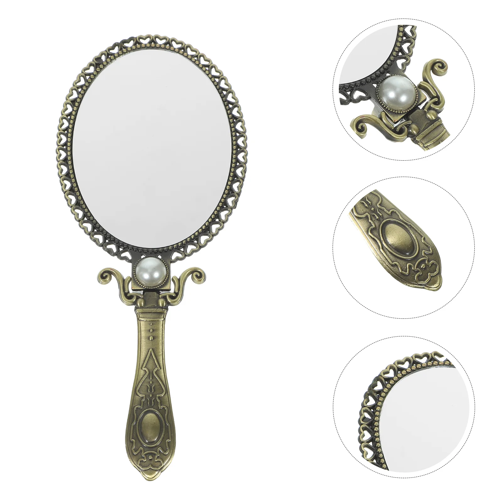 

Vanity Mirror Home Accessories Decor Retro Makeup Tool Ladies Handheld Women Metal Travel
