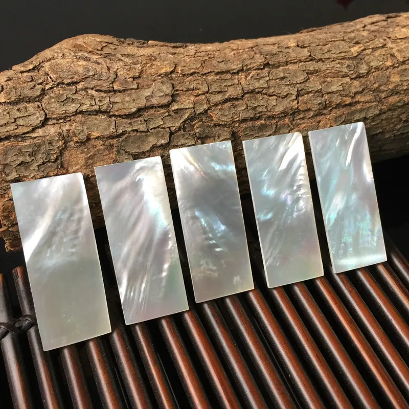 Natural Shell Ornaments 5pcs 50mm/20mm/1.5mm White Natural Mother Of Pearl Shell Slice For Musical Instrument Accessories And Wood Inlay Carved Material