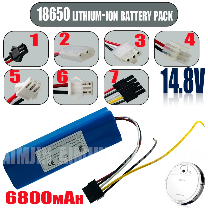 

New 6800mAh Li-ion Battery For CECOTEC CONGA 4090 4490 4690 4590Robot Vacuum Cleaner 14.8V 18650 4s2p