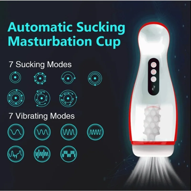 

Automatic Blowjob Sucking Masturbators for Men Real Vagina Vibrator Male Masturbation Cup Pussy Pocket Heated Sex Toys Adult 18