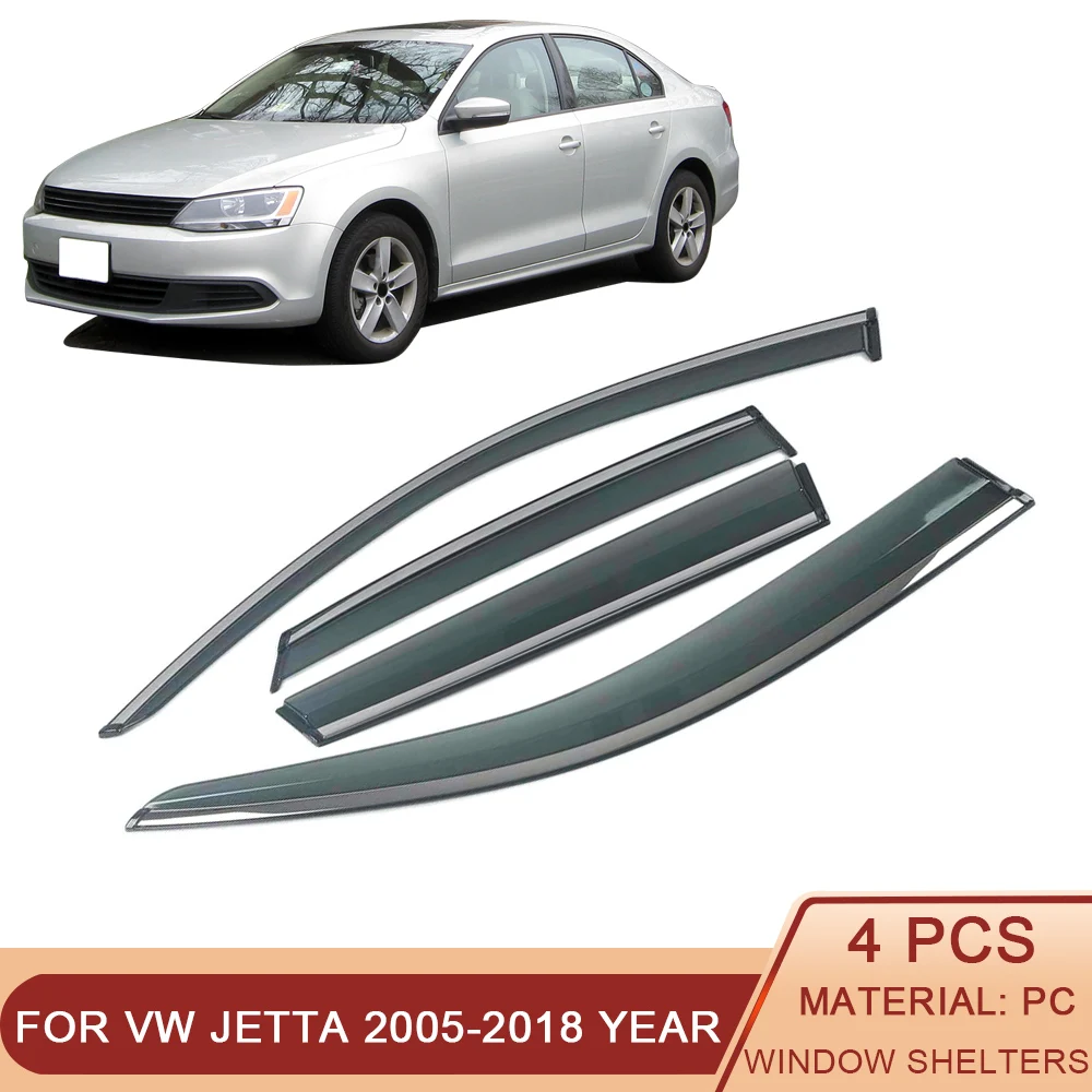 For VOLKSWAGEN JETTA MK5 MK6 2005 2018 Car Window Sun Rain Shade Visors
