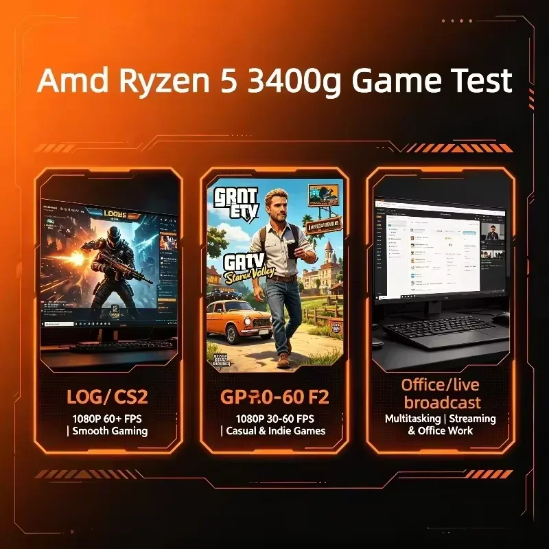 AMD 라이젠 5 3400G R5 3400G 4코어 8스레드 베가 11 통합 그래픽 4.2GHz AM4 DDR4 데스크탑 게이밍 APU
