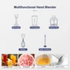 Hand Blender 1000W, Reemix 5-in-1 Electric Stick Blender, Copper Motor Stainless Steel Blade Stick Blender Mixer with Turbo Mode 6