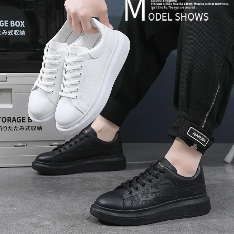 Men's Classic Casual Leather Shoes 2025 New High Quality Comfortable Breathable Men Sneakers Loafers Youth Board Footwear Hombre 3