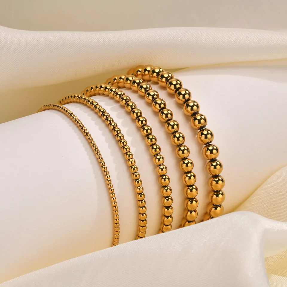 Bracciali in oro da donna, ipoallergenici, placcati in oro 14 carati