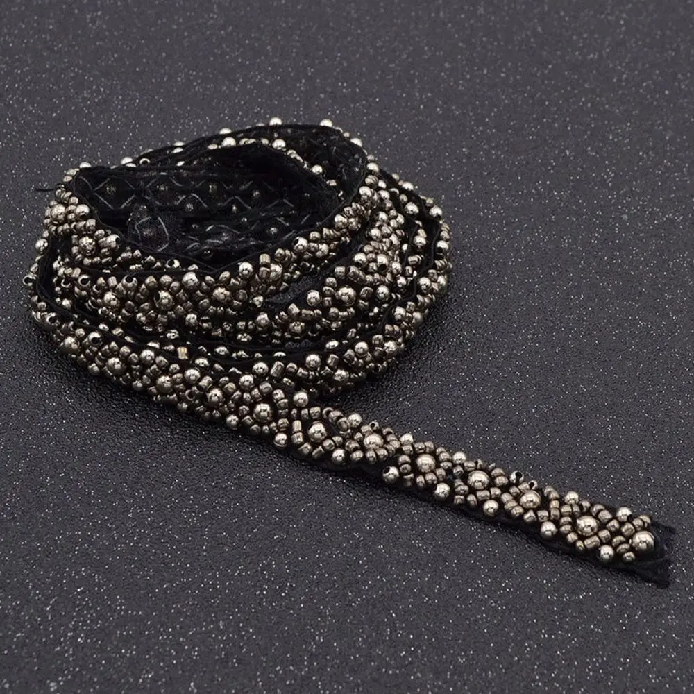 Applicazione in Pizzo Ricamato con Perle per Copricapo da Sposa, Nastro Decorativo con Perline per Abiti - Image 5