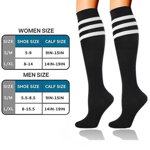 Black Stripe Athletic Knee-High Socks 19in