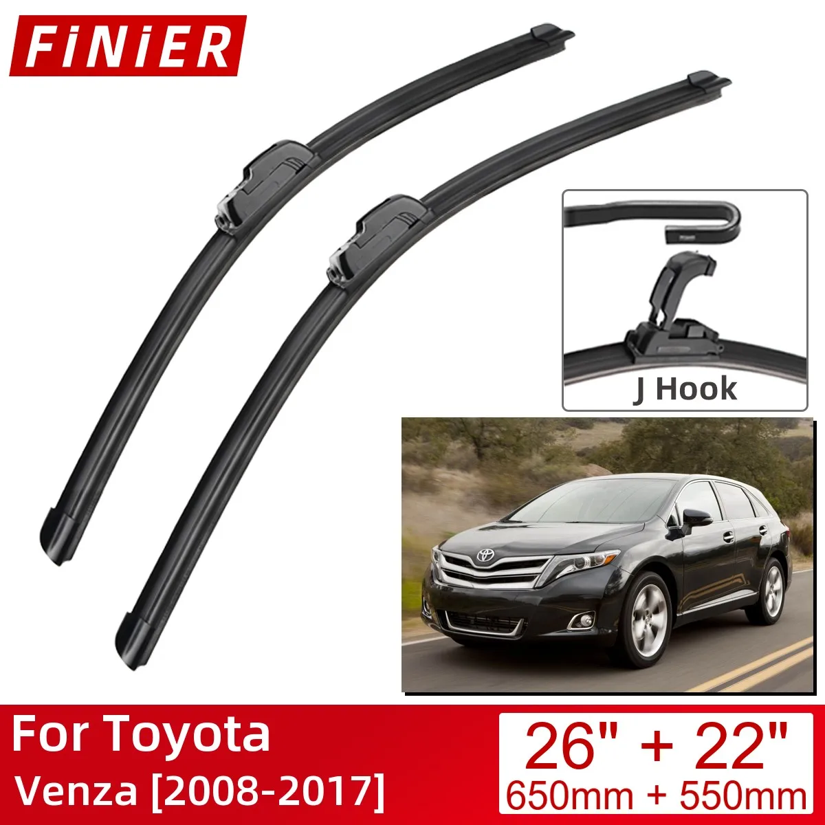 

Щетки стеклоочистителя передние для Toyota Venza 2008-2017, 26 дюймов + 22 дюйма