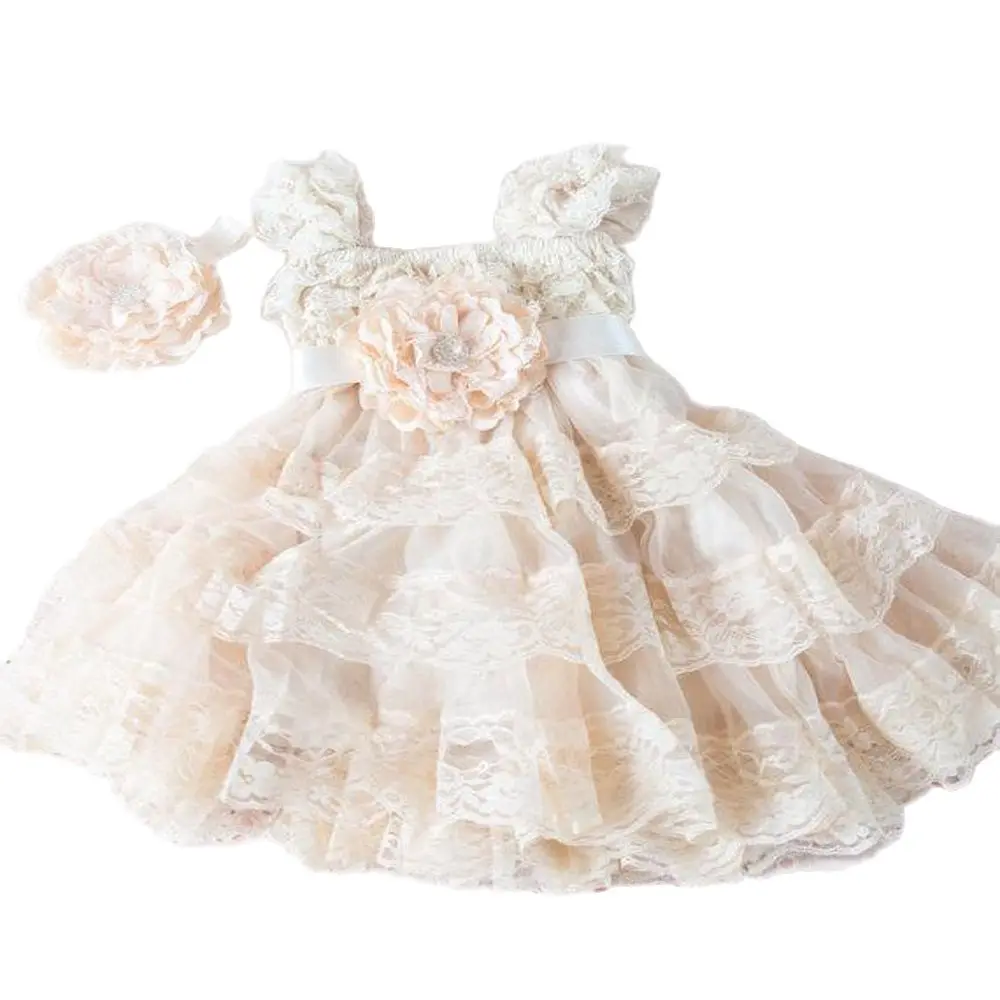 

Ivory Lace Flower Girl Dress -Ivory Lace Baby Doll Dress/Rustic Flower Girl/-Vintage Wedding-Shabby Chic Flower Girl Dress