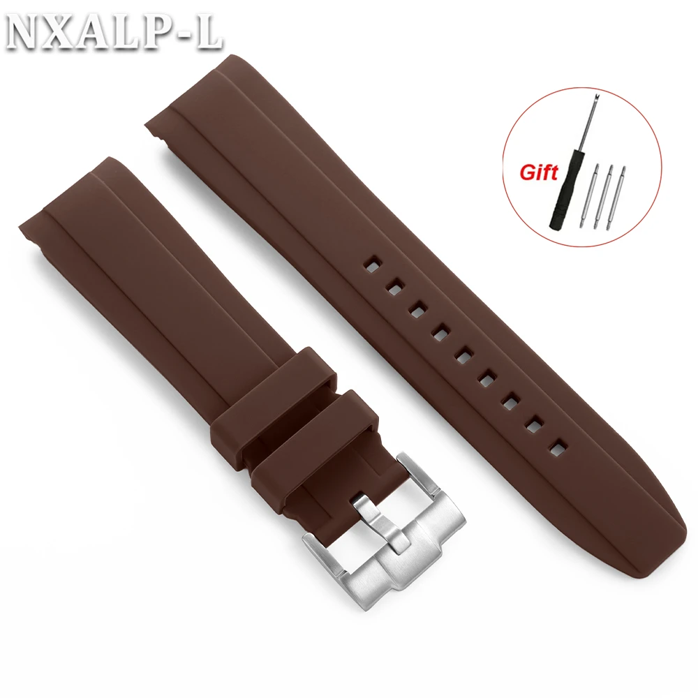 Soft Silicone Curved End Waterproof Watch Band Bracelet
