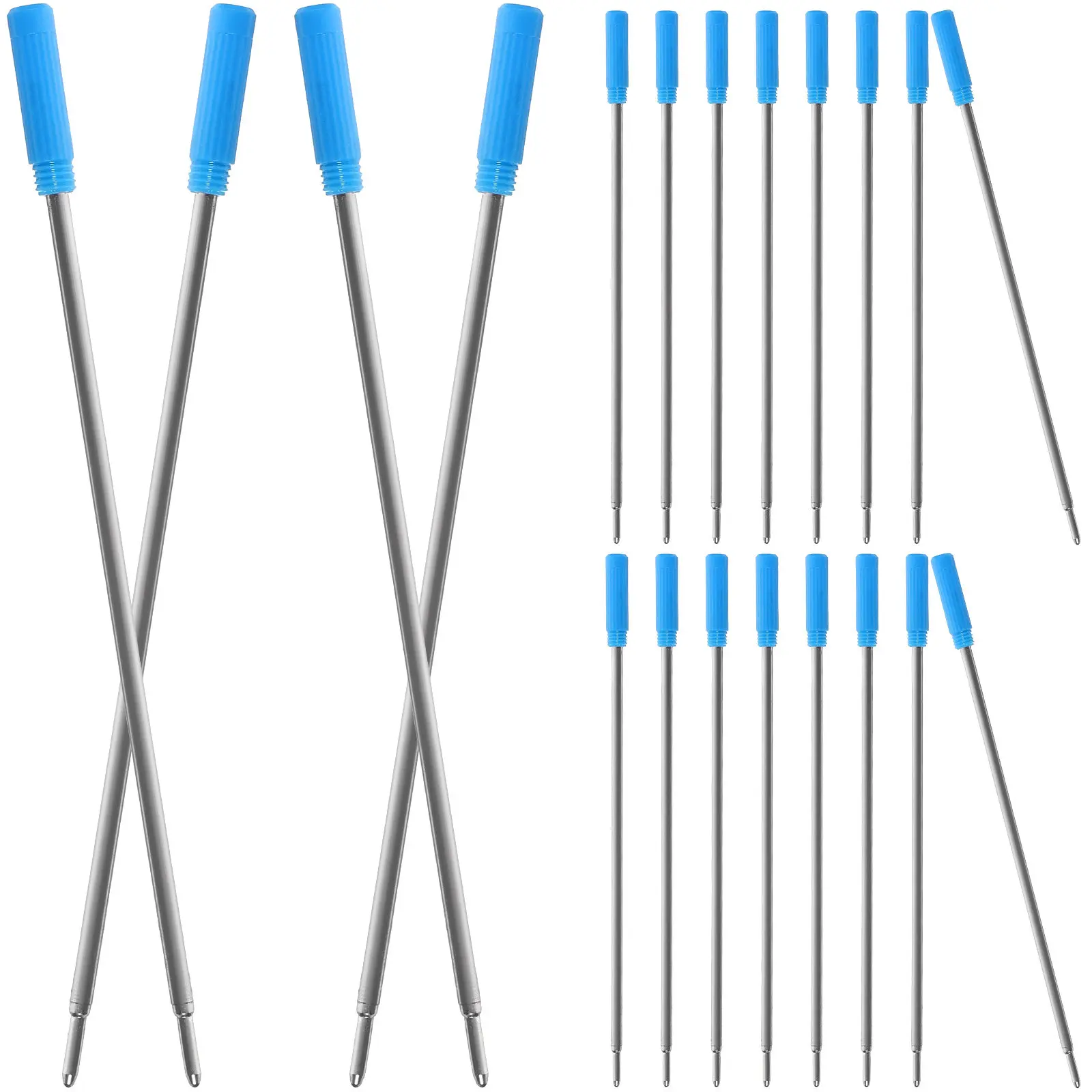 20개입 신뢰할 수 있는 볼펜 리필, 0.7mm 젤 잉크 카트리지, 일상 필기 및 메모 작성용 교체 가능 코어