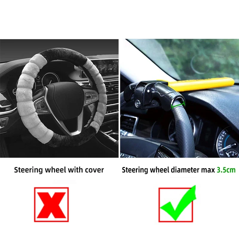 Universal Car Steering Wheel Lock Heavy Duty Anti-theft Car/Van Security Rotary Steering Wheel Lock Enhance Automobile Security steering wheel lock