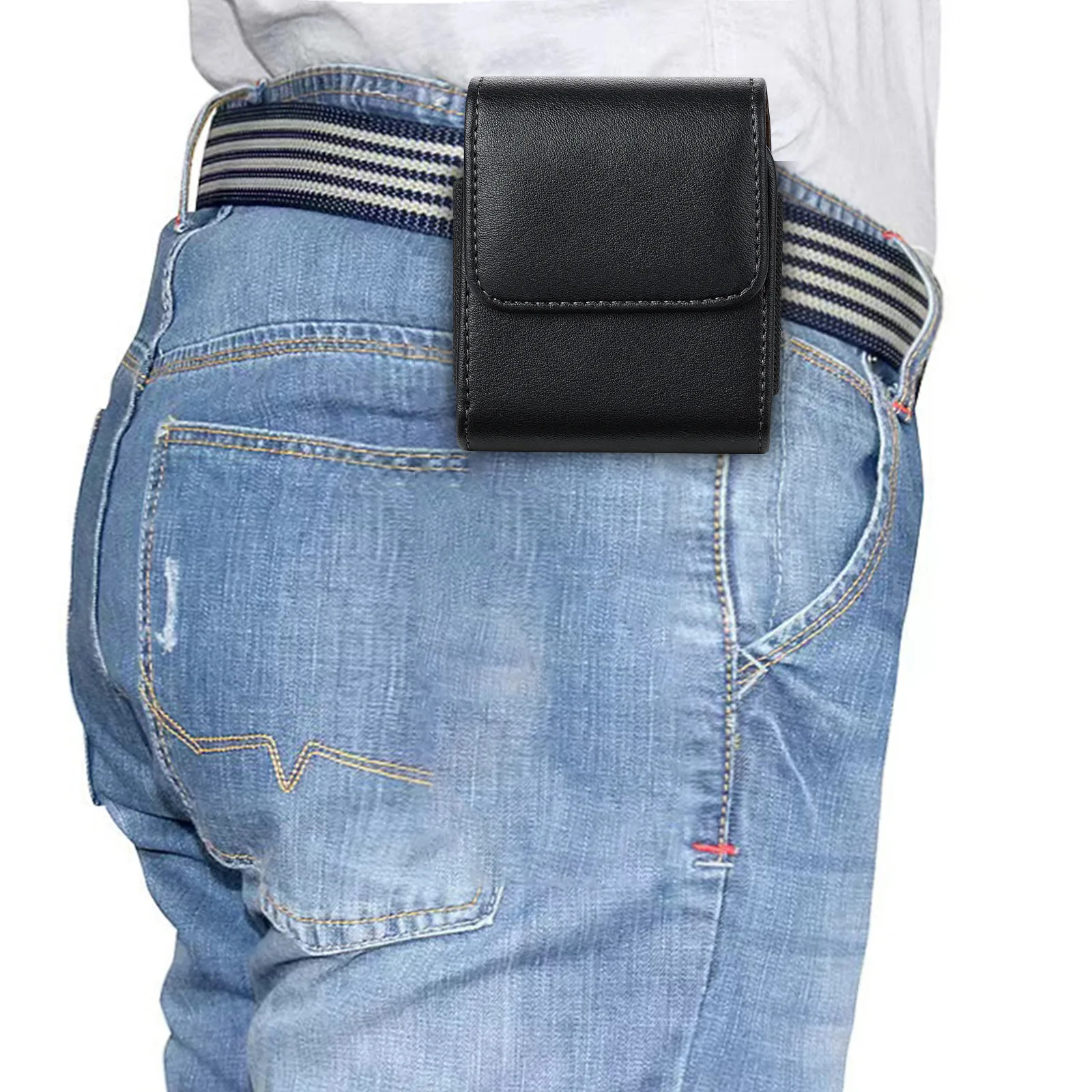 Premium 360° Rotation Sheepskin Leather Belt Clip Folding Case Waist Bag