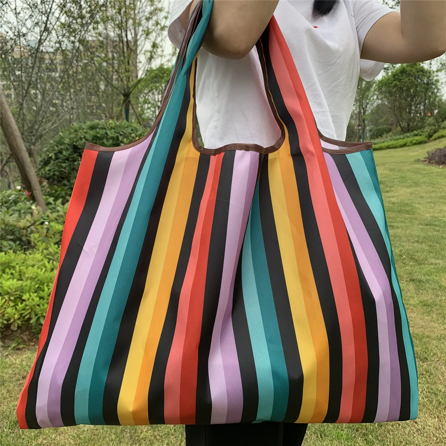 Foldable Eco-Friendly Oxford Cloth Shopping Bag - Large Portable Grocery Tote