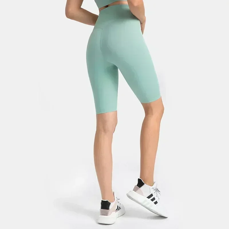 Lemon High Waist Workout Shorts With Hidden Pocket Super Stretchy Athletic Gym Wear For Women Soft Fitness Yoga Biker Shorts