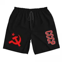 2024 Men's CCCP Russian Men USSR Soviet Union Beach Shorts Quick Dry Material  Shorts Summer Casual Sports Beachwear Swimsuit 1