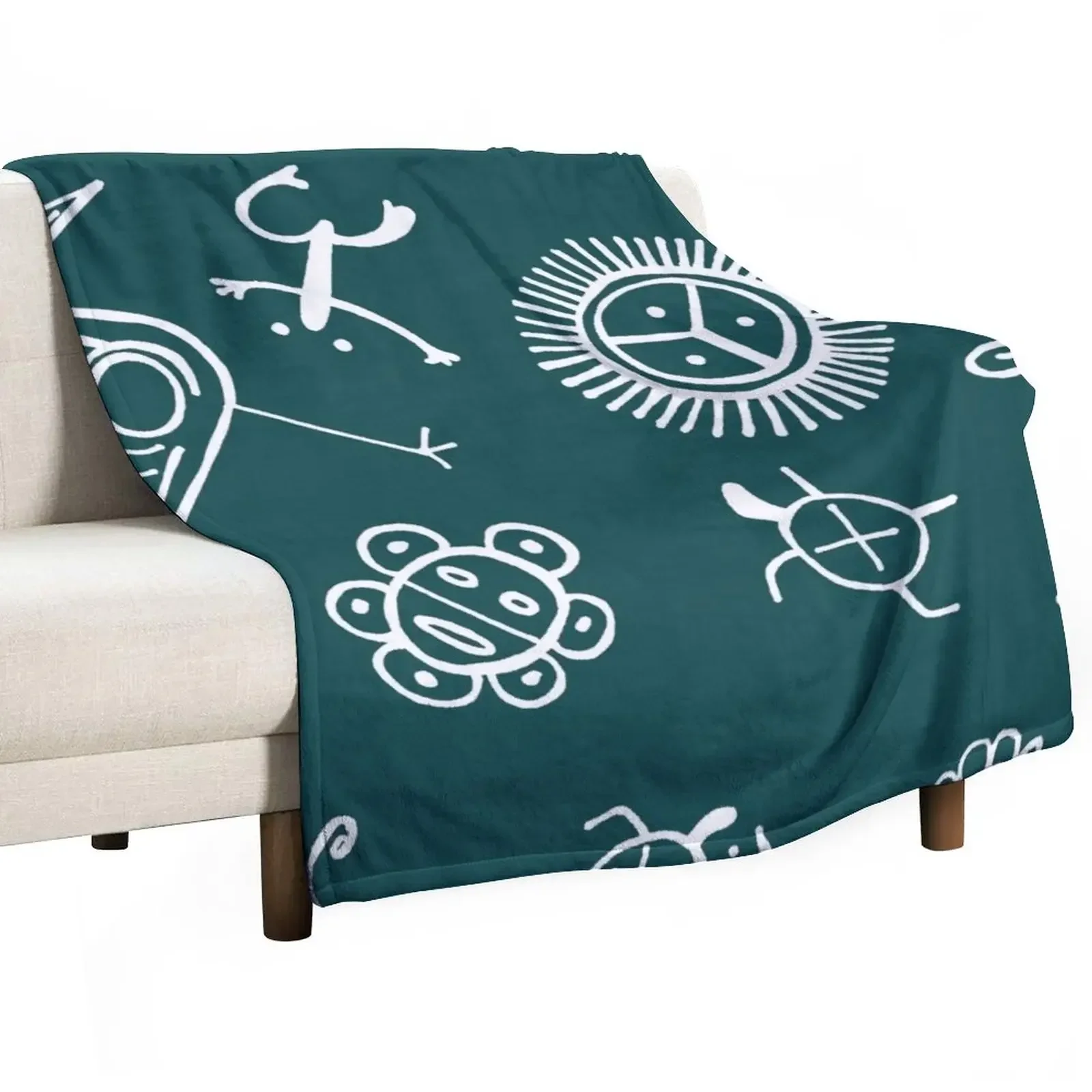 Taino Pattern Throw Blanket Hair Thermals For Travel sofa bed Cute Plaid Blankets