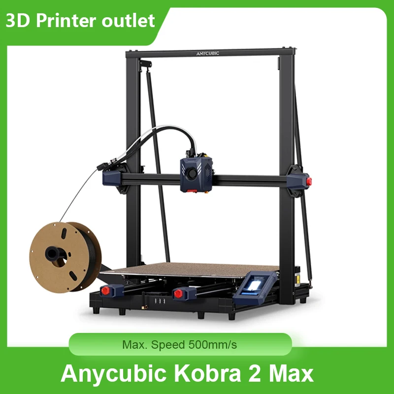 Anycubic-Imprimante 3D Kobra 2 Max, Max. Speed, Support 500mm, Télécommande  et Andrea Auto, Plate-forme d'Impression de Droeling, 420mm x 420mm x