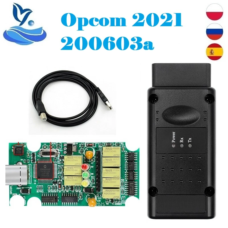 car battery charger 200603a OPCOM 2021 for 2011-2021 Cars PIC18F458 flash FW update OP-COM 1.95 CAN-BUS OBDII Code Reader OBD2 Scanner OP COM 1.95 buy car inspection equipment