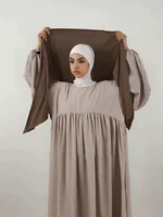 وشاح مربع كبير الحجم من قماش الجيرسي مودال، مطاطي، مناسب للحجاب الإسلامي الفوري، مناسب لعيد الفطر، غطاء رأس للصلاة للنساء. 1 145*145 سنتيمتر حجم كبير جيرسي مشروط وشاح مربع بسط مسلم لحظة الحجاب طبقة خيمار عيد المرأة الإسلامية الصلاة الحجاب 5