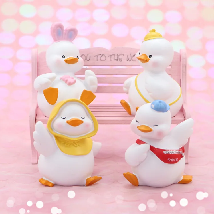 

Cute Rubber Duck Figurines Miniature Cartoon Animal Decor Figure Craft Toys Ornament Car Interior Accessories Gifts
