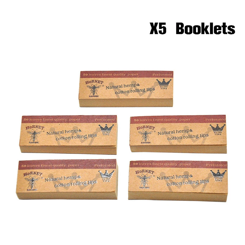 5 Booklets 110 mm Cotton Rolling Filter Smoking Filters Cigarette