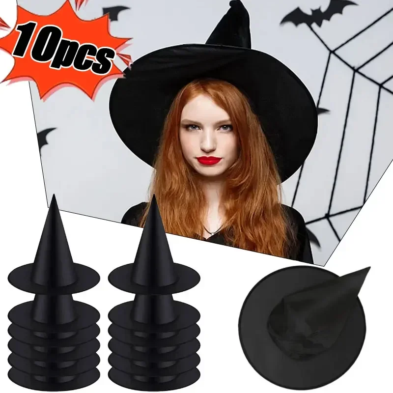Chapeau De Sorcière Halloween Pliable - En Polyester, 36cm De Haut, Pour Déguisement Enfant Et Adulte