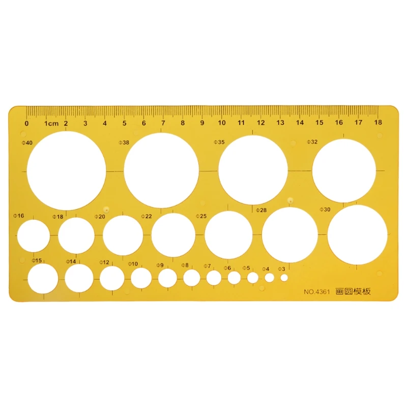 918A K Resin Circles Geometric Template Ruler Stencil Drawing Measuring  Tool Students