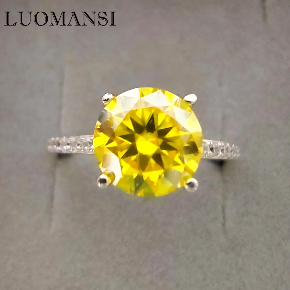 

Luomansi Classic 1 / 2CT Yellow Green Pink Moissanite for Ring Woman Passed Diamond Test S925 Silver Jewelry Wedding Party