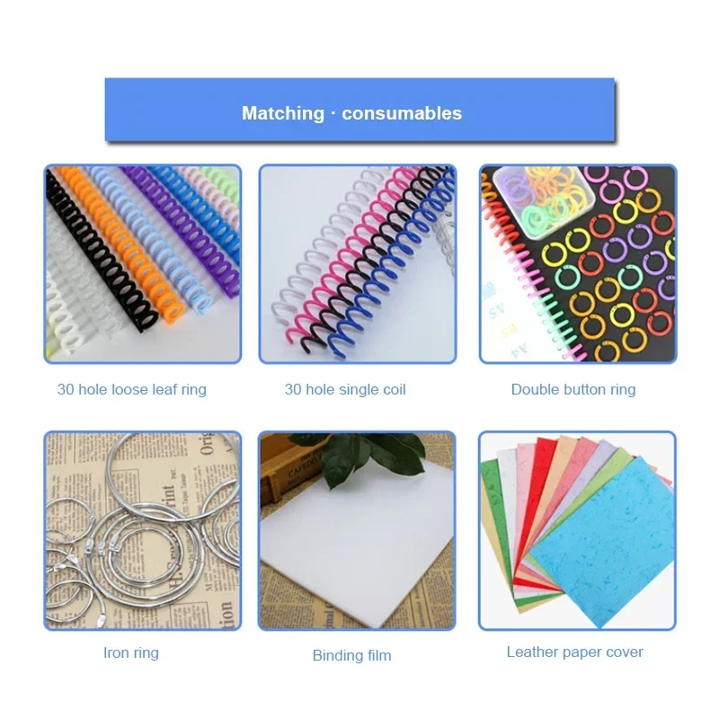 Wire Binding Machine Ring Binding Punch Card A4 30hole Manual 18 sheets Punching Capacity