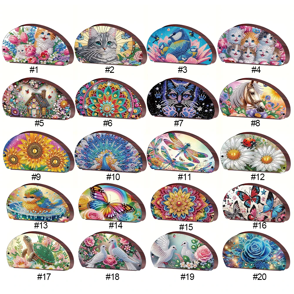 Wood Flowers DIY Rhinestones Storage Holder Crystal Diamond Storage Shelf Diamond Painting Organizer Rack for Home Study Office