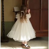 HoneyCherry Girls Handmade Splicing Fluffy Gauze Princess Dress Summer New Foreign Dresses Party Dress for Kids Girl 3