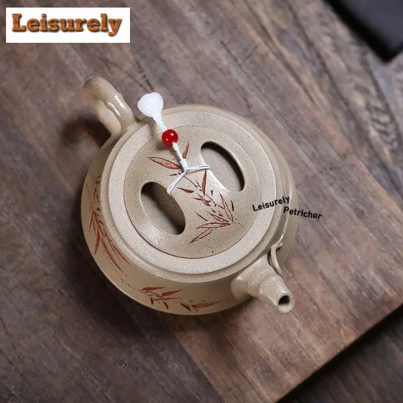 230ml Classic Yixing Purple Clay Teapots Handmade Bamboo Segment Pot Raw Ore White Segment Mud Kettle Zisha Tea Set Tea Services