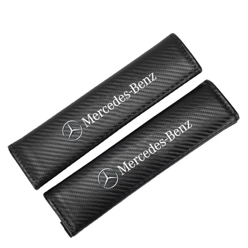 Carbon fiber Car Seat Belt Pads Seat Shoulder Strap Pad For Mercedes Benz S320 W164 W203 W204 W168 C180 E320 A200 CLA CLK CLS