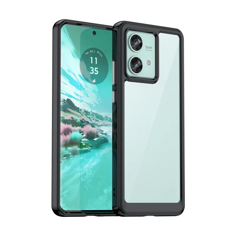 Colorful Soft Edge Silicone Transparent Shockproof Bumper Case (6.55 inch)