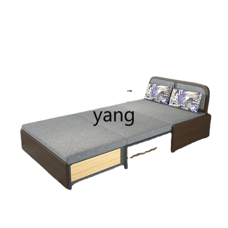 

L'm'm Single Small Apartment Solid Wood Telescopic Bed Folding Office Sofas Bed Dual-Use